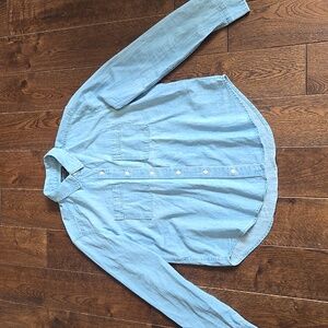 Abercrombie Chambray Light Denim Button Down Shirt Womens Size S
